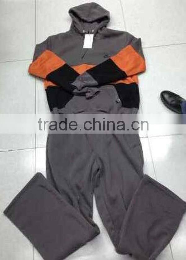 low price hooded brushed fleece sportswear suits stock