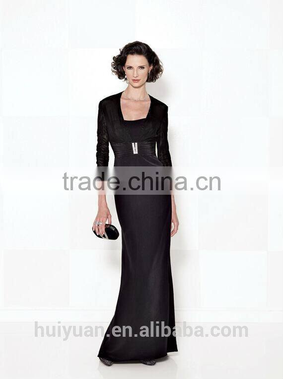 2015 new design ladies best long black office evening dress