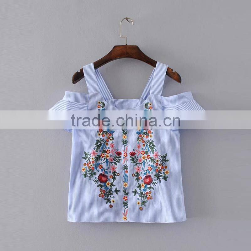 MAXINEGIO Women Emboridery Blouse Top