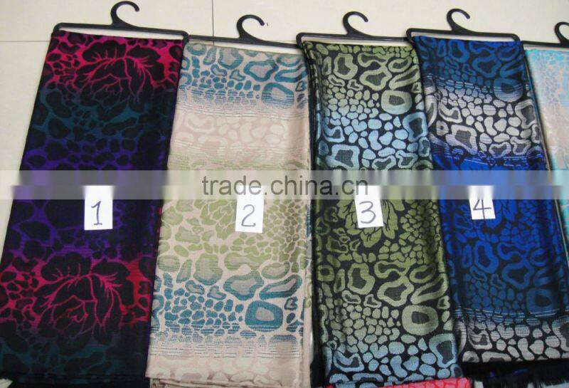 2017 Fashion new designer women jacquard paisley floral peony pashmina shawl
