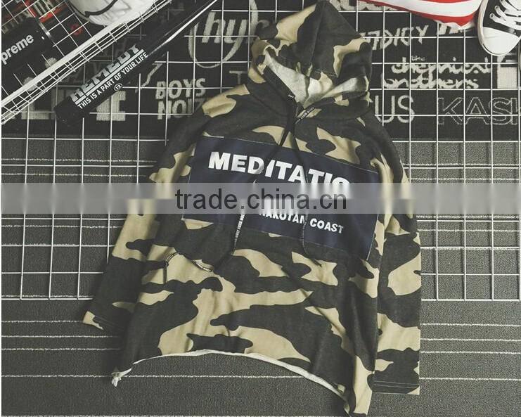 Wholesale Long sleeve Camo Hoodie T Shirts with custom printing