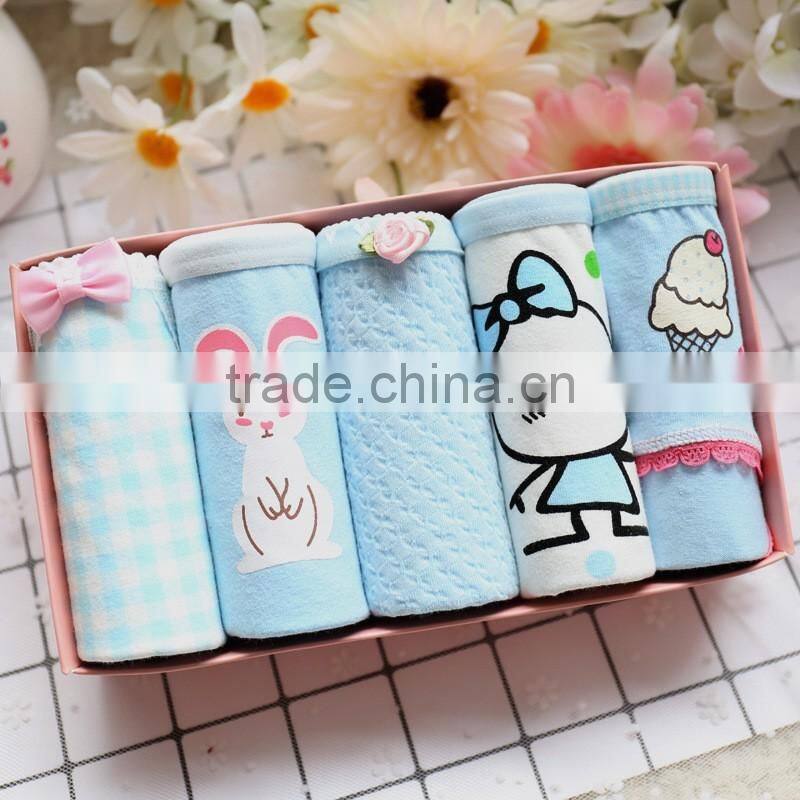 2017 Sexy women full cotton underwear cute preteen girls panties wholesale Yellow color Panties Briefs