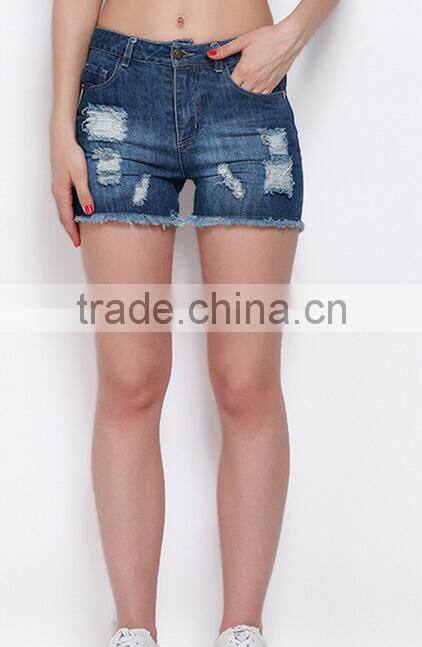 EY0590P New Fashion Jeans Shorts Women 2016 Sexy Patch Holes Women Demin Shorts