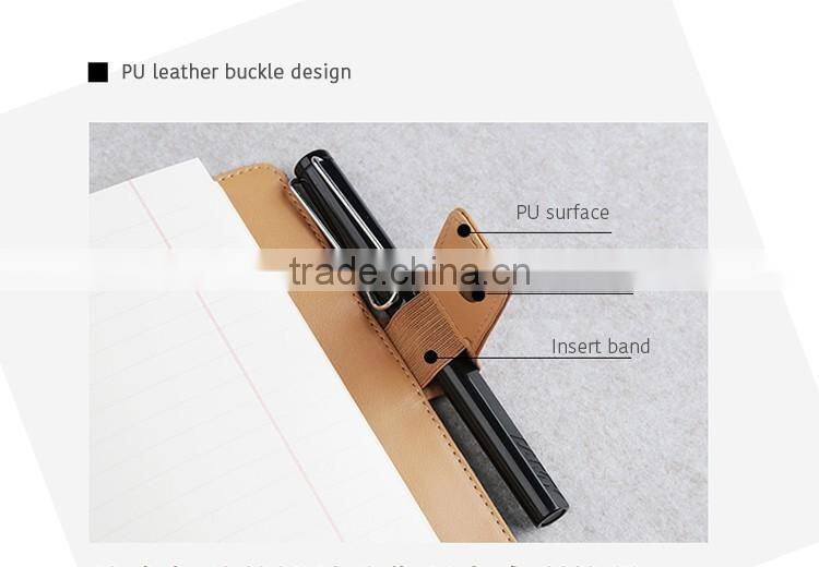 2017 new style A5/A6 cloth cover daily planner/weekly planner with clasp/loose leaf metal clip