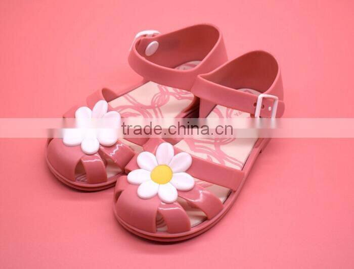 flower princess jelly shoes, girl beach shoes, pvc girl shoes