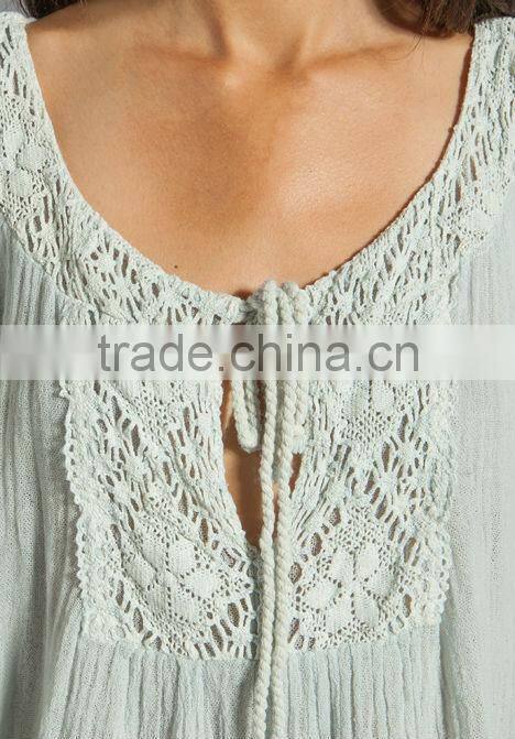 open sleeves crochet lace top