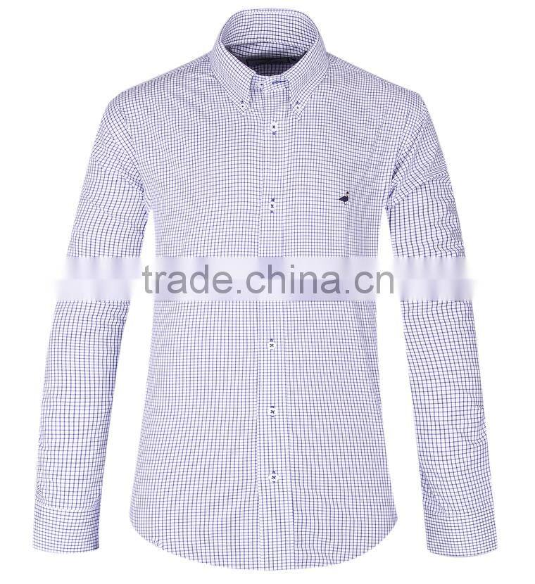 2017 men's long sleeve checked casual shirt wholesale