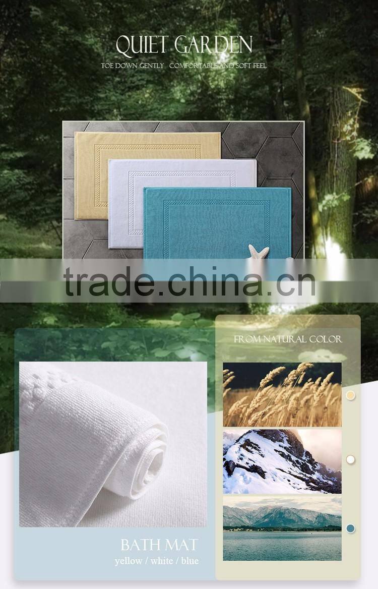 Hotel bath mat non slip bath mat 100% cotton custom logo