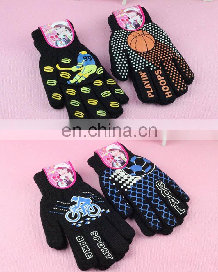 2015 Clearance Item Double Layer Men Skull Offset Knitted Men Gloves