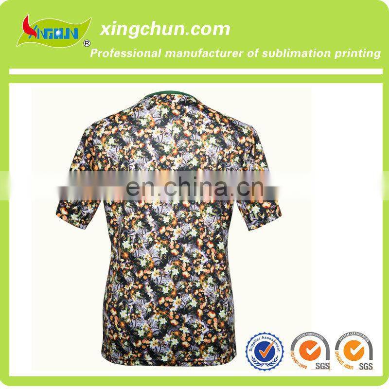 hot selling men T-shirt with full heat tranfer printing