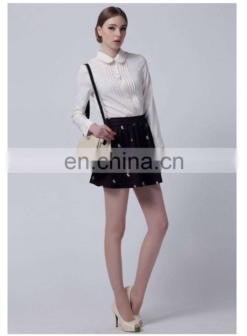 2014 summer new collection european printed A-shape mature women short skirt
