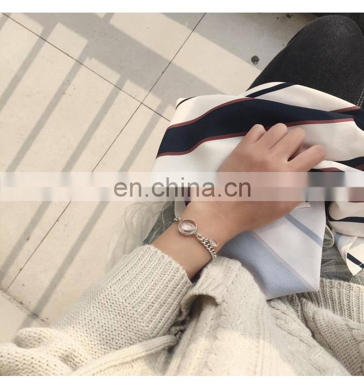 Water Drop Bracelet Simple Transparent Disk Glossy Glass Bead Bracelet