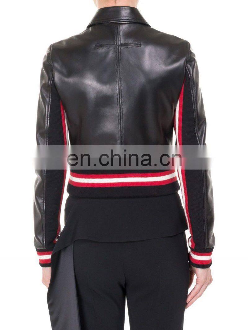 Spring Slim Fit Fashion Women Jacket Lamb Leather Jacket