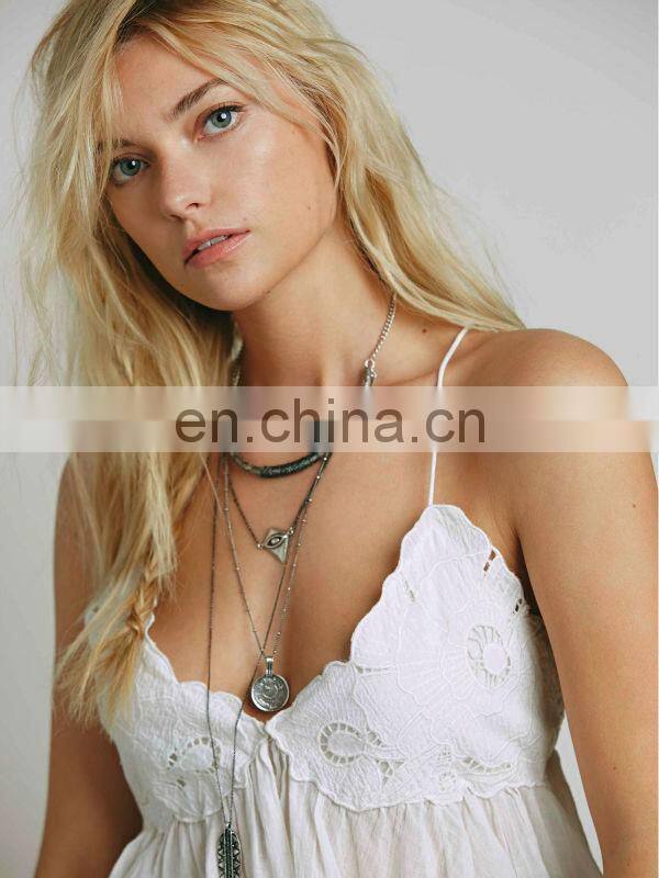 Woman babydoll open bra top design fashion embroidered cami