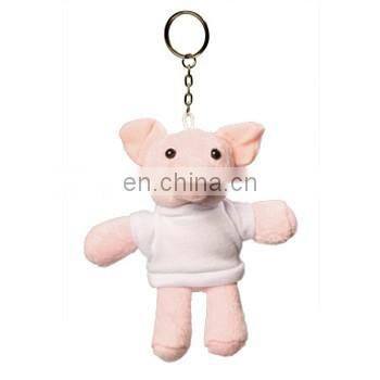 16m plush pink pig in a white T-shirt keychain toys