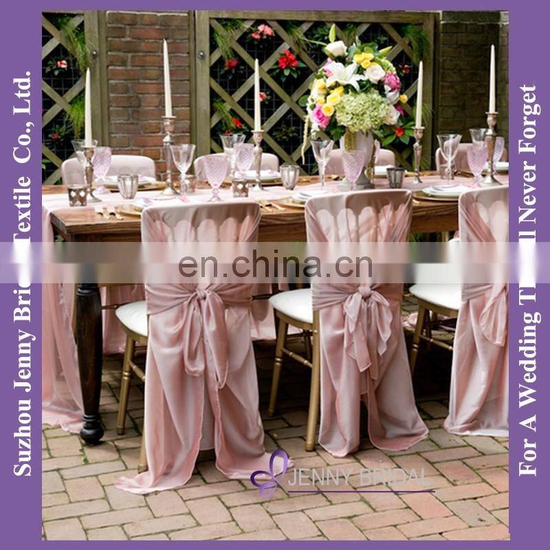 C407A new style chiffon chair covers tie back blush chair sashes
