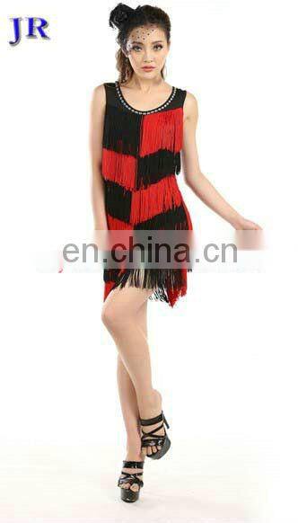 Fashion performance one-piece tassel women latin dance costume dress L-7034#