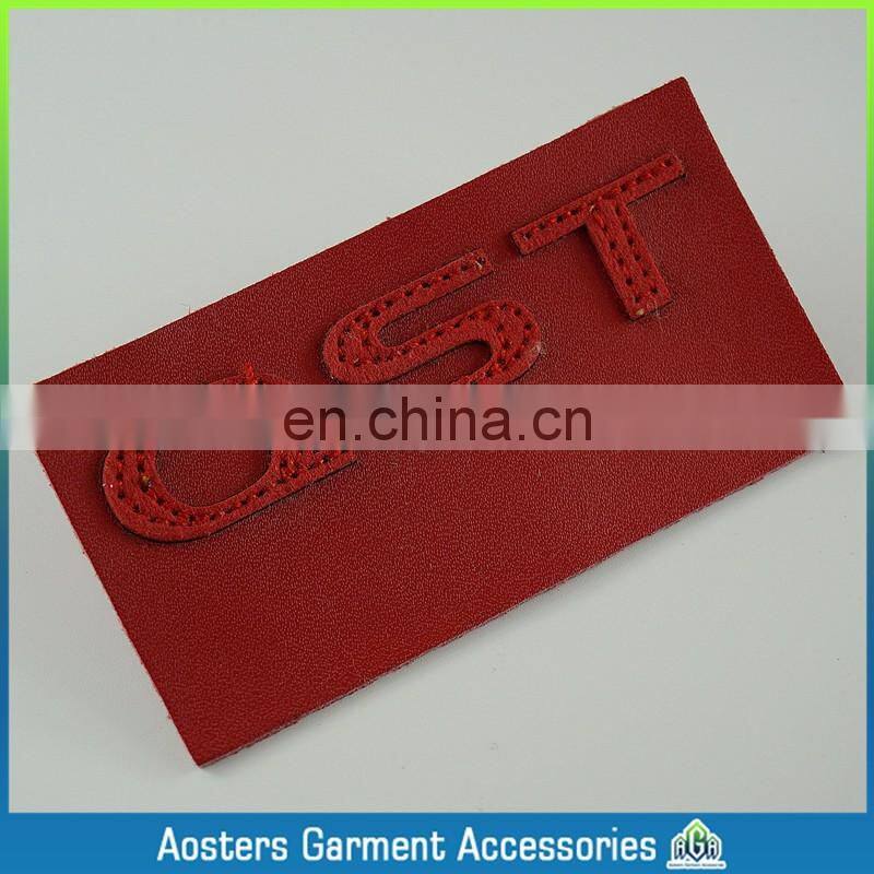 jeans leather patch company custom fashion jeans leather patch labels