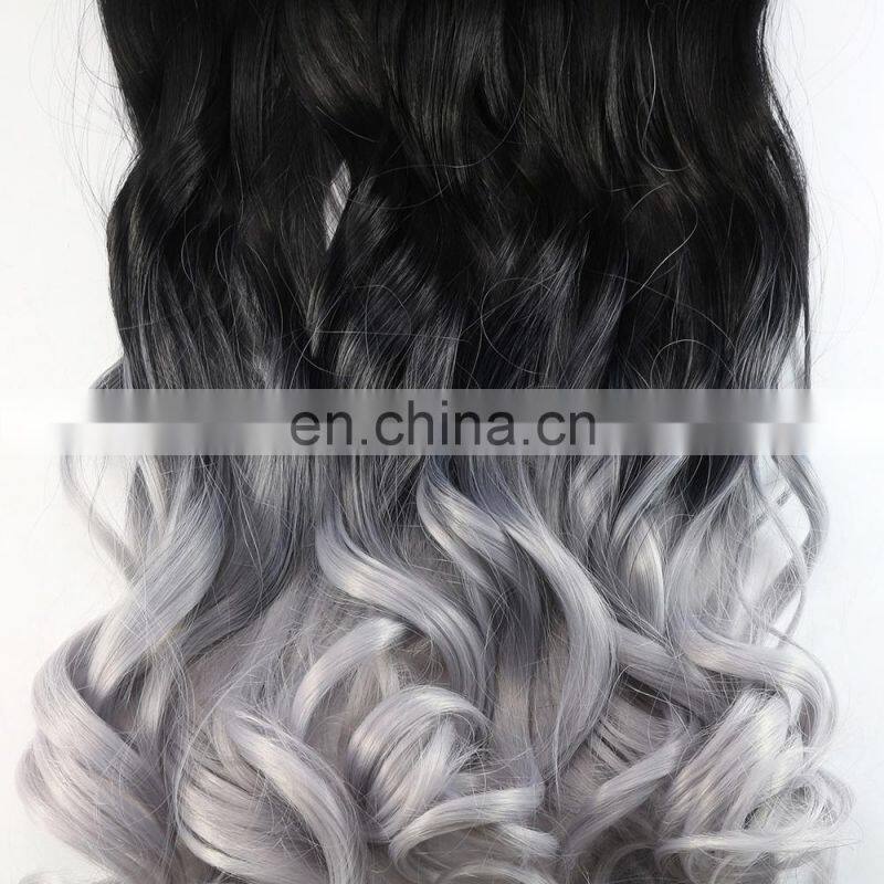 bundle weft Brazilian Remy Virgin human silver hair extensions