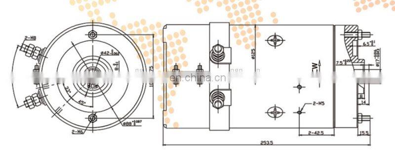 24v CW Electrical DC Motor for Hydraulic Power Pack