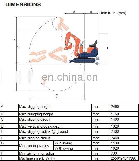 1ton 1000kg hydraulic mini excavator arm boom with ce for sale