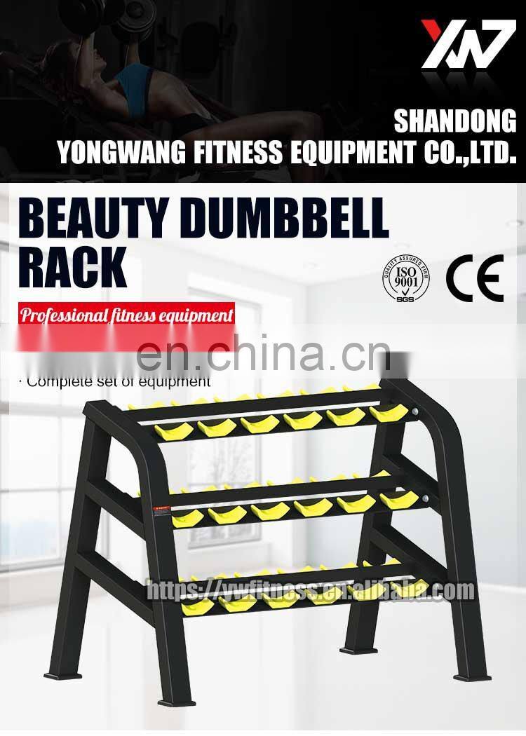 Professional Hot sale commercial gym equipment YW-1702B Beauty Dumbbell Rack