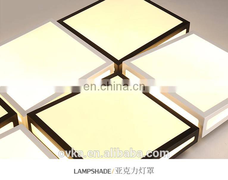 Creative LED ceiling lamp simple square living room lamp