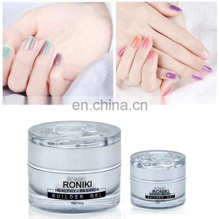RONIKI 2019 Pink Nail Gel Polish Soak Off Jelly Builder Gel