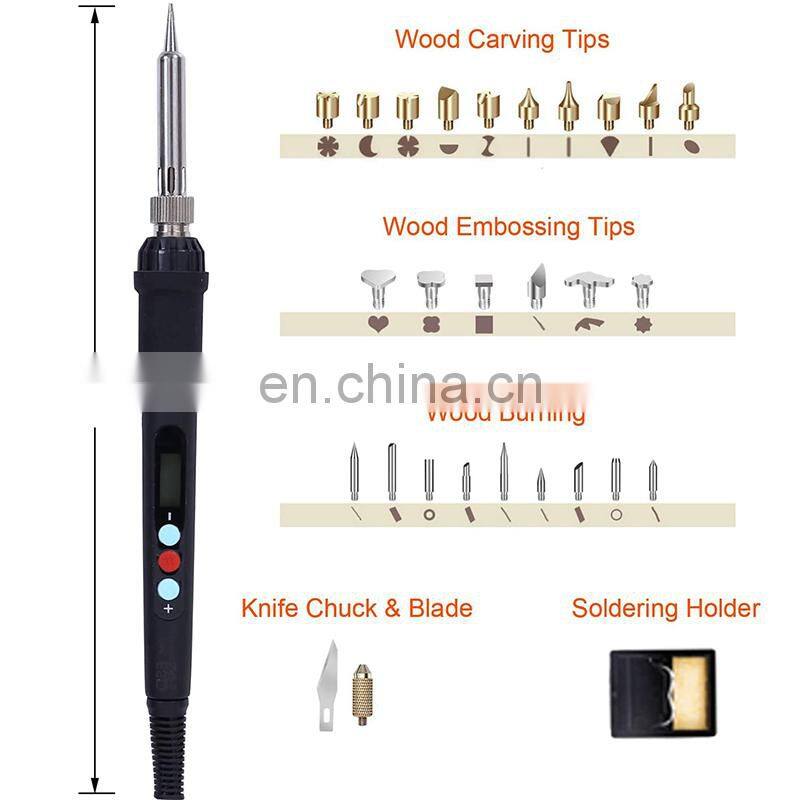 43pcs in 1 case Wood Burning Pyrography Kit Woodburning Pen