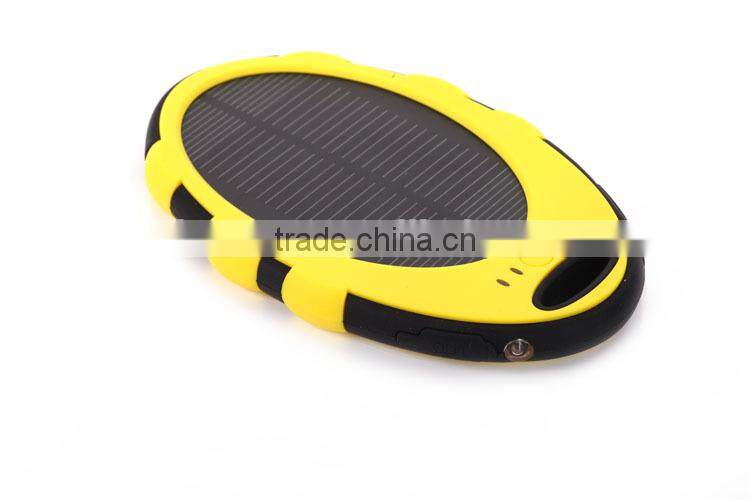 5000mah solar energy power bank, waterproof solar power bank charger