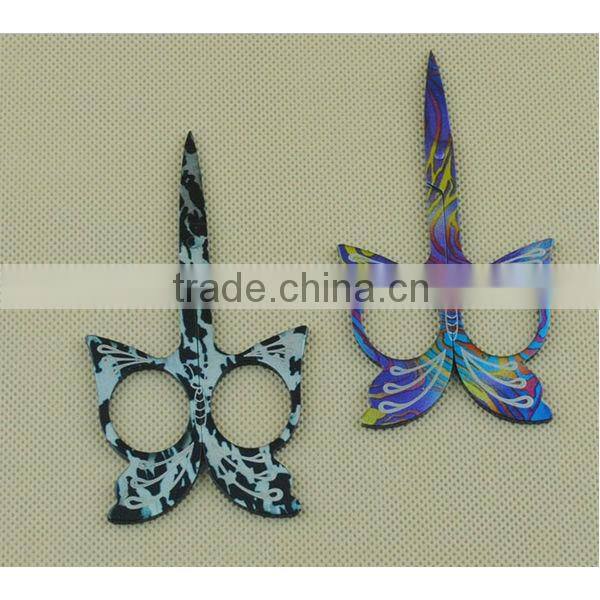 Stainless steel butterfly shaped printing manicure scissors