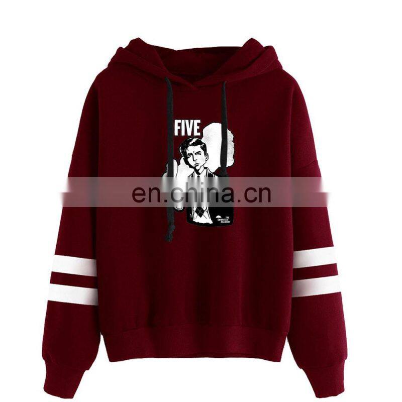 Wholesale umbrella college fashion bagless horizontal bar hoodie men's women's leisure sports jogging clothes sweater
