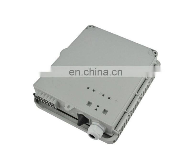 MT-1401 Cheap price pole mount type outdoor waterproof PP plastic 8 core small fiber optic junction box with 1x8 PLC splitter