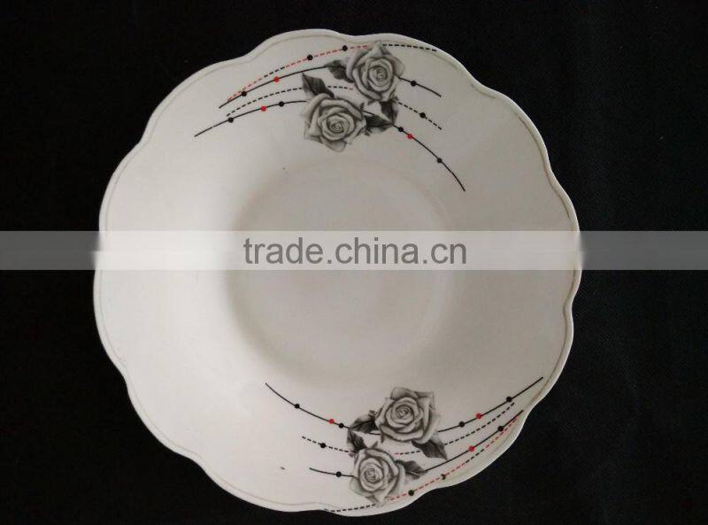 deep soup plate stock porcelain 9 inch with cheap price cut edge ceramci soup plate with GK line