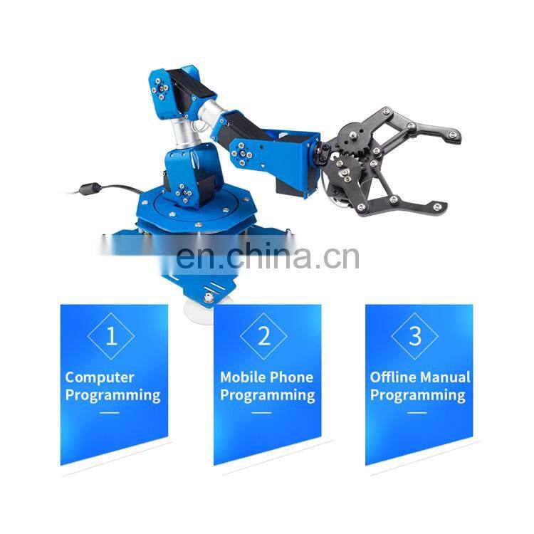6DOF Robot Arm 6-Axis Aluminum Robotic Arm with Servos Finished Version for Arduino Scratch