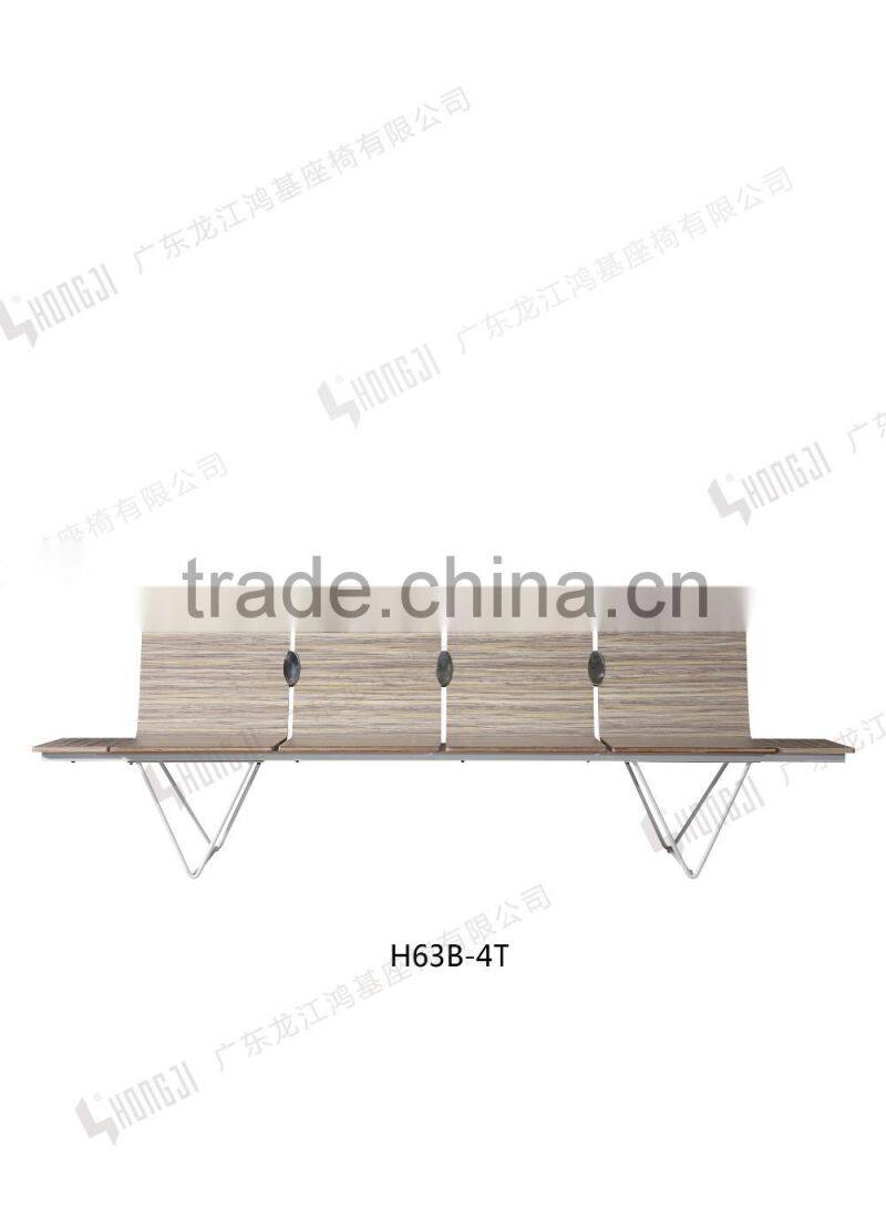 European design Curve plywood waiting chair airport chair public seating H63B-3F-V