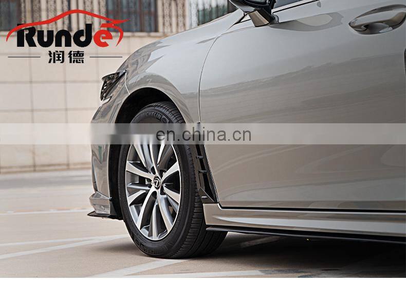 Runde PP Material Body Parts With Front Rear Lip Spoiler Side Skirt Rear View Mirror Fender For 2018-2021 Lexus ES body kit