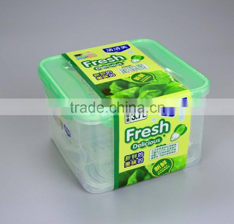 Hot Selling airtight Square Plastic Microwave Lunch Box with cutlery