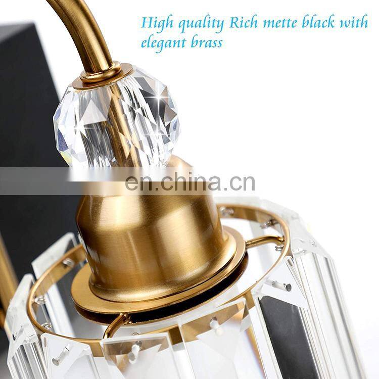 Crystal Bathroom Vanity Lights Over Mirror LED Modern Wall Lights Fixtures Stainless Steel Finish Mirror Front Light