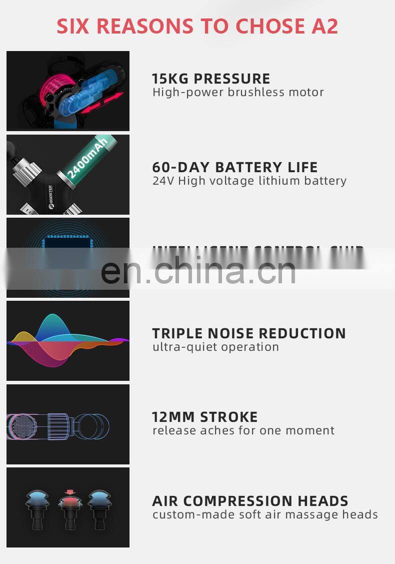2020 Booster A2 new coming brushless Massage Gun Fascia Massager Deep Percussion Muscle Gun