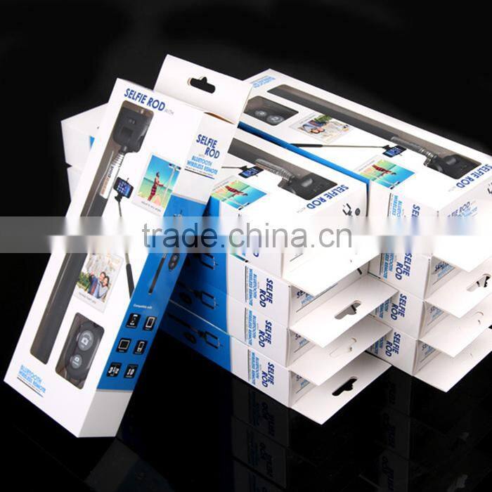 2015 hot sale products selfie stick with bluetooth shutter button monopod selfie stick