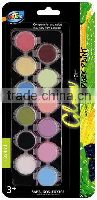 12ct*4ml Glow In The Dark Acrylic Paint A0188