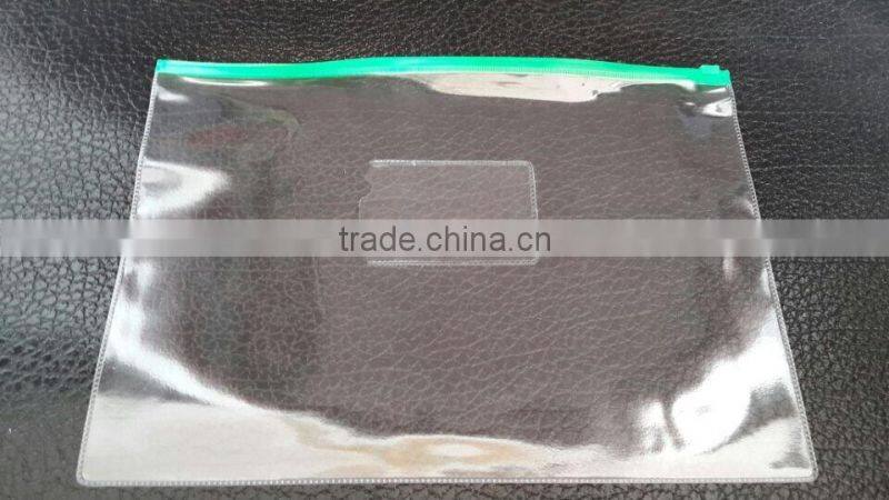 Custom printed bags pvc zipper bag Transparent file paper bags paper bags zipper pouch a4 factory manufacture
