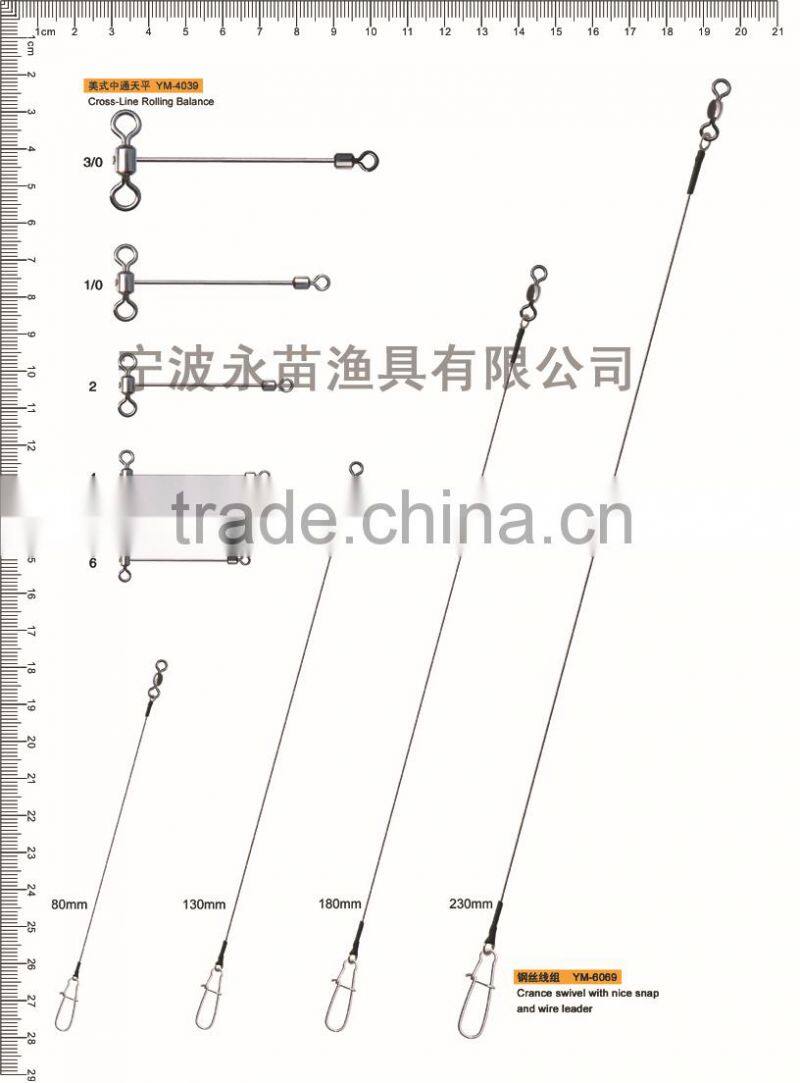 Crane swivel with nice snap and wire leader fishing tackle