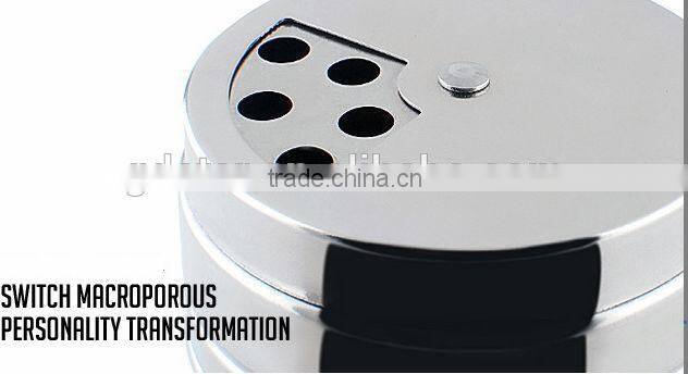 Rotate the multi-purpose Stainless Steel Salt and Pepper Dispenser bottle