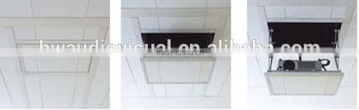 Tubular motor electric projector lift for audiovisual system
