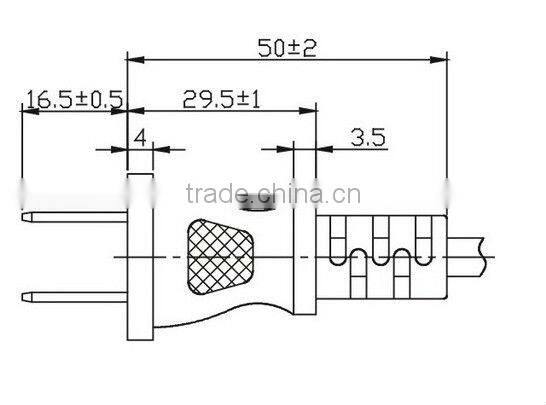 China 2 pins ac plug adapter male to male