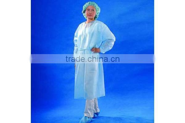 Disposable non woven white Isolation Gown Medical protective gown