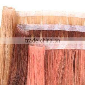 High quality 100% human hair extension pu skin weft.