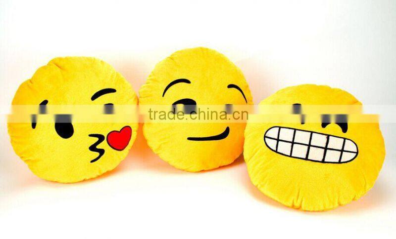 Emoji Smiley Shy Car Cushion Seat Yellow